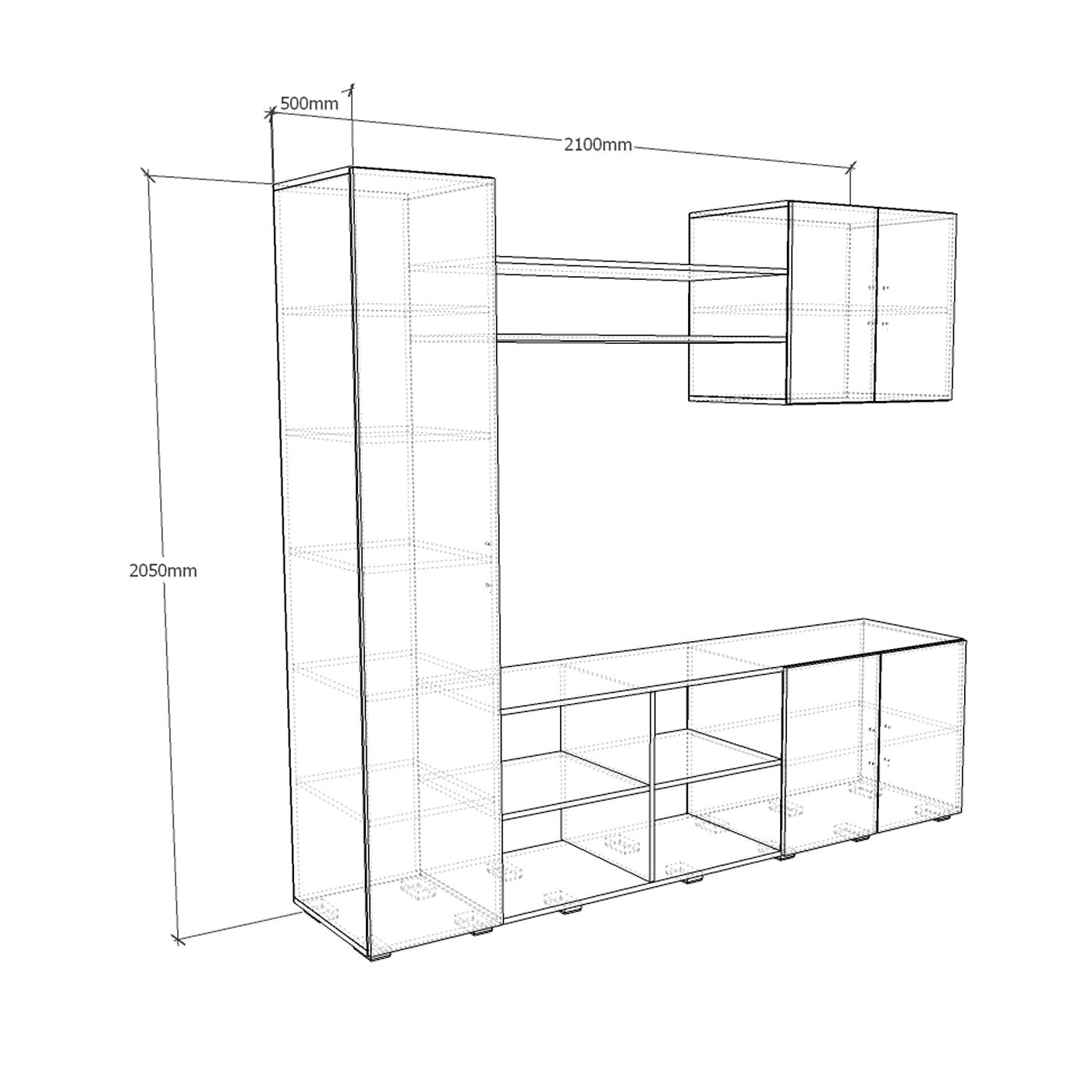 Стенка Урк-300ne современный для гостиной - фото 3 large