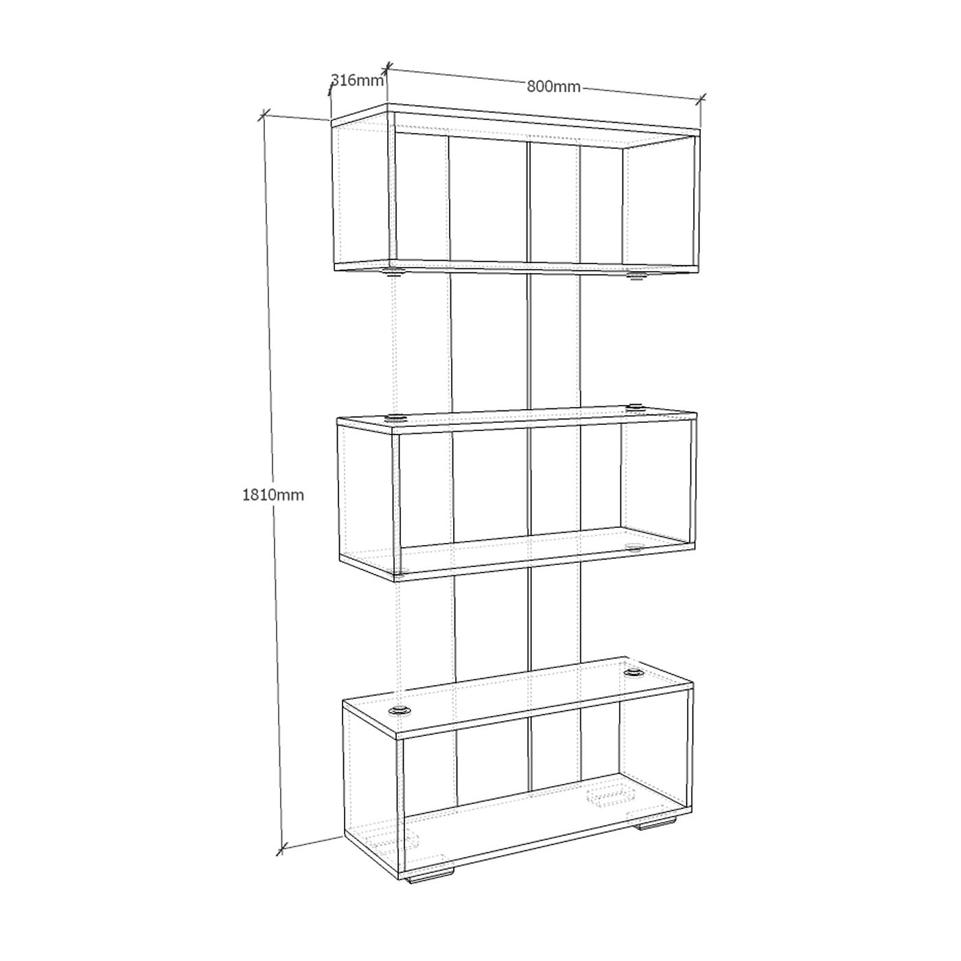 Стеллаж Эрсо-201b современный для гостиной и спальни - фото 3 large