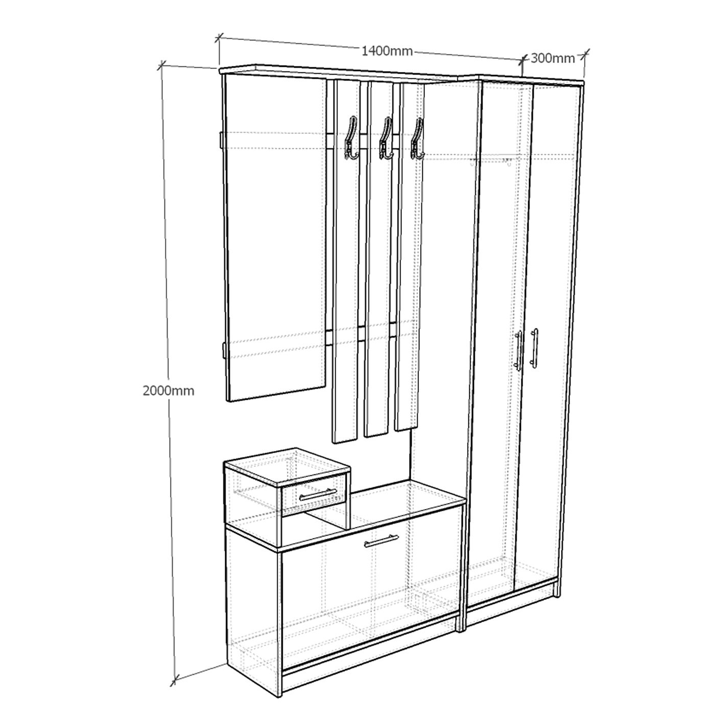 Прихожая Феникс-400a современный венге цаво - фото 5 large