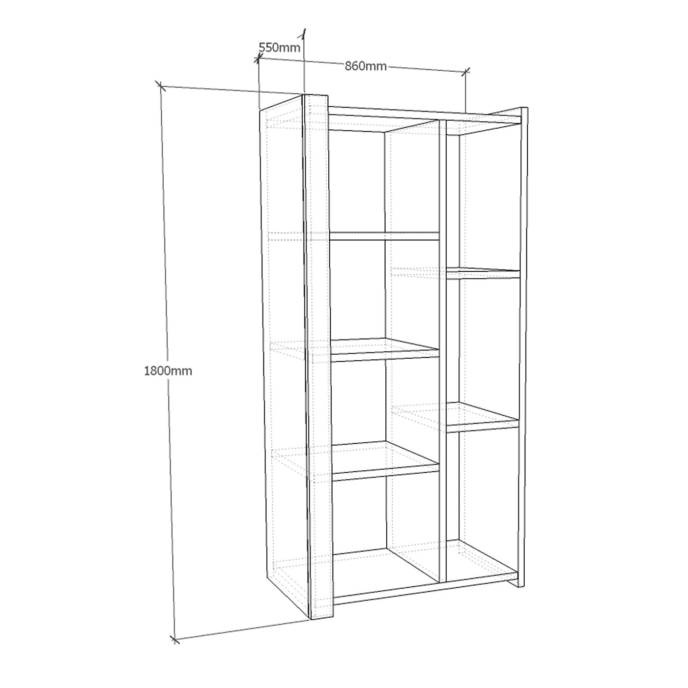 Стеллаж Эзенс-200e современный для гостиной и спальни - фото 2 large