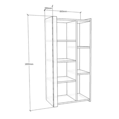 Стеллаж Эзенс-200aj современный для гостиной - фото 2 home