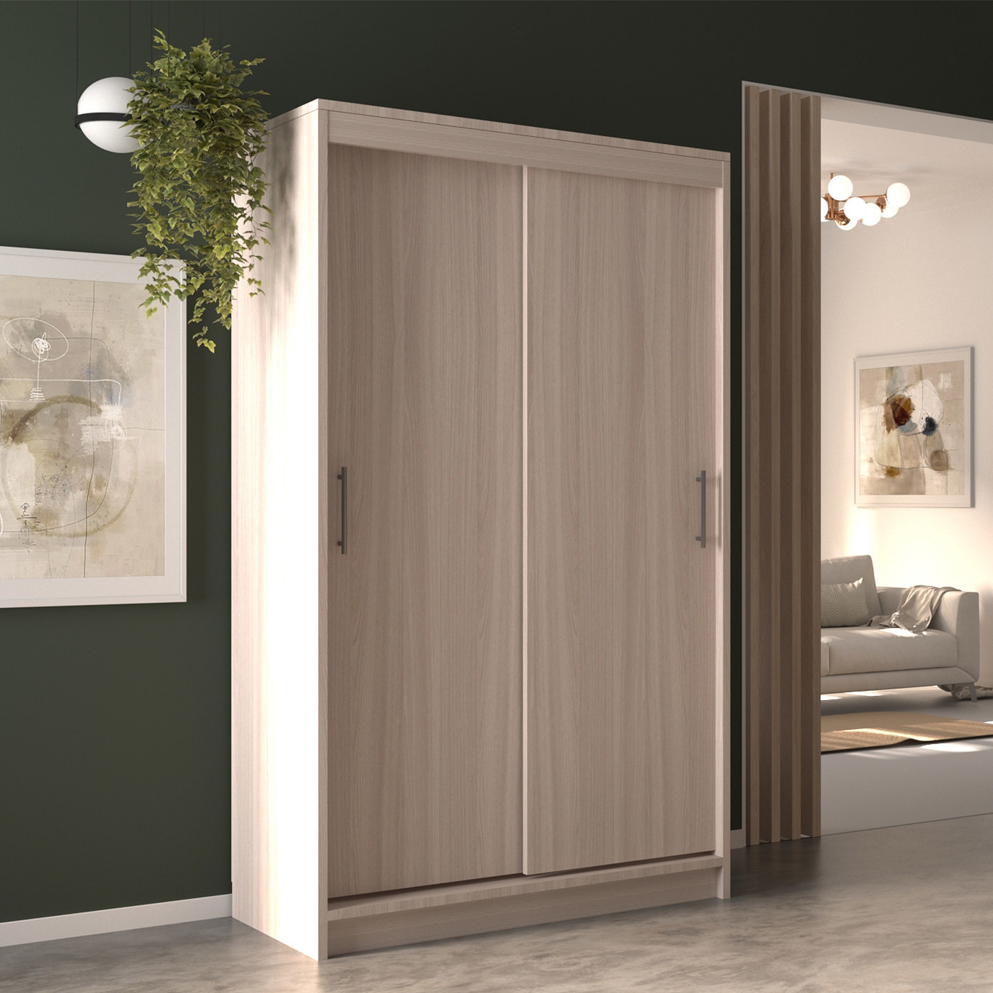 Шкаф-купе Миллениум 2-200f современный для прихожей и спальни - фото 2 large