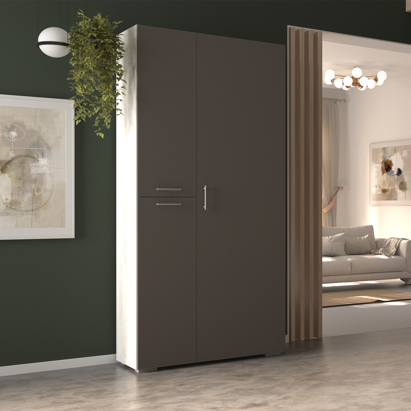 Шкаф Монс-201rm современный для прихожей и спальни - фото 2 large