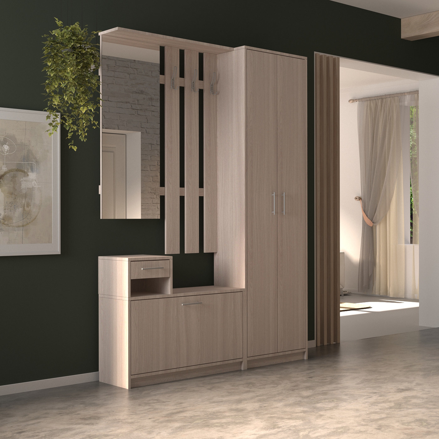 Прихожая Феникс-400d современный ясень шимо темный - фото 2 large