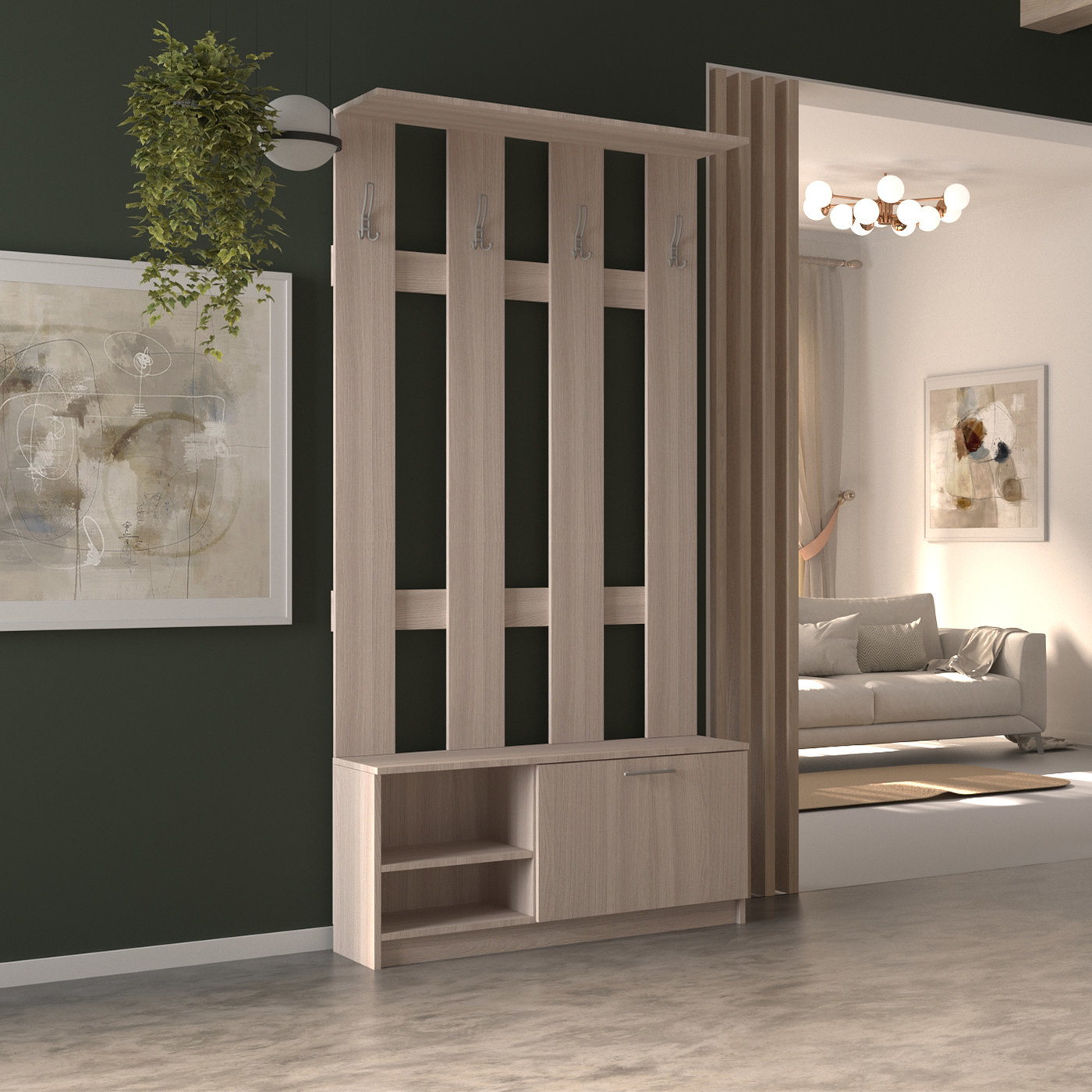 Прихожая Лювен-400b современный дуб молочный - фото 2 large