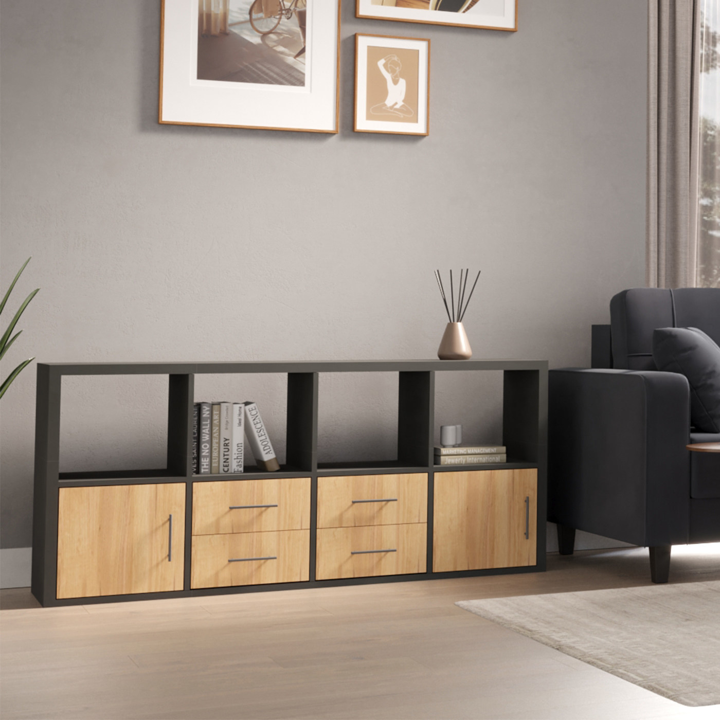 Стеллаж Балк-201io современный для гостиной и спальни - фото 2 large