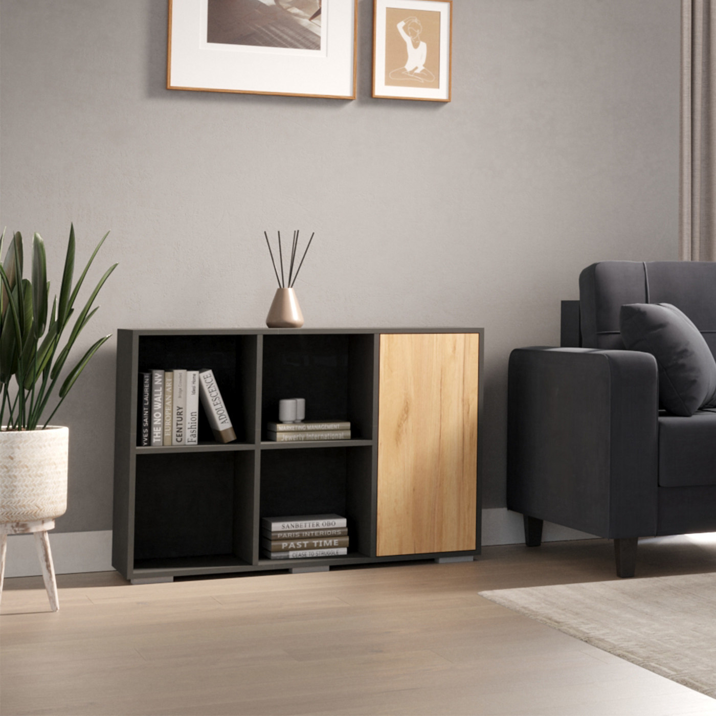 Стеллаж Грау-202en современный для гостиной и спальни - фото 2 large