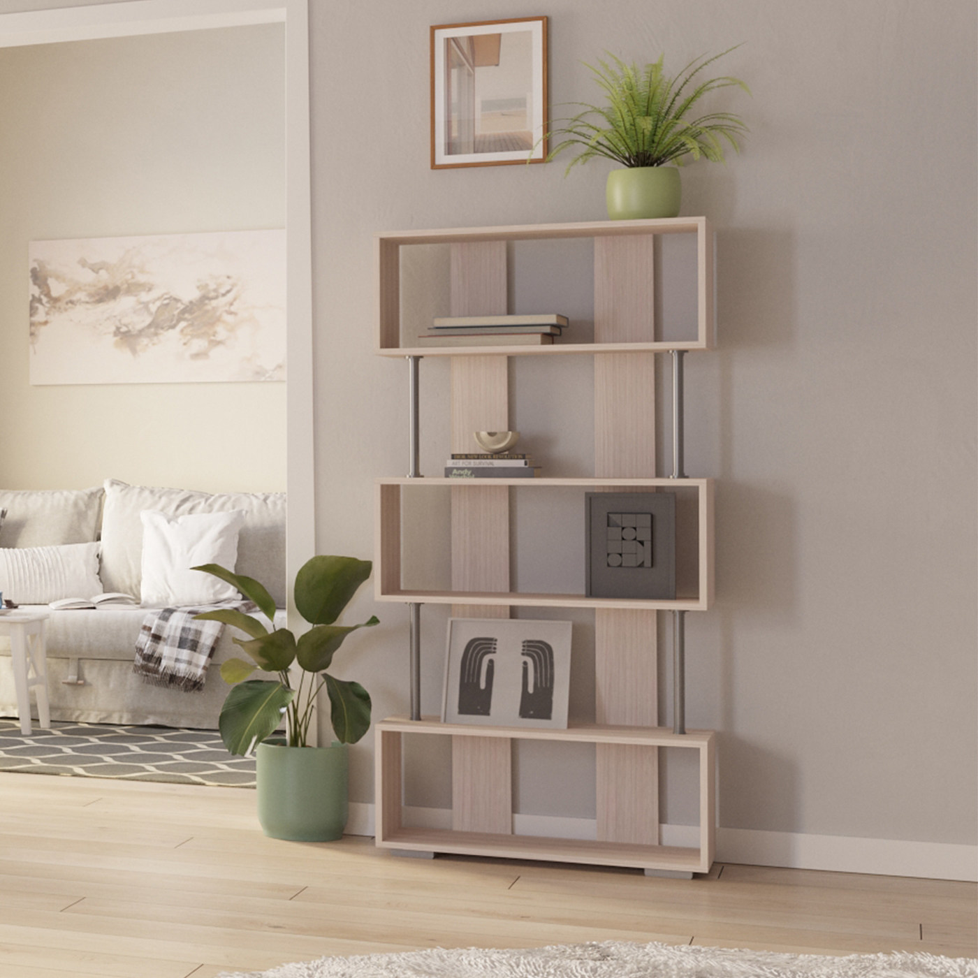 Стеллаж Эрсо-201f современный для гостиной и спальни - фото 2 large