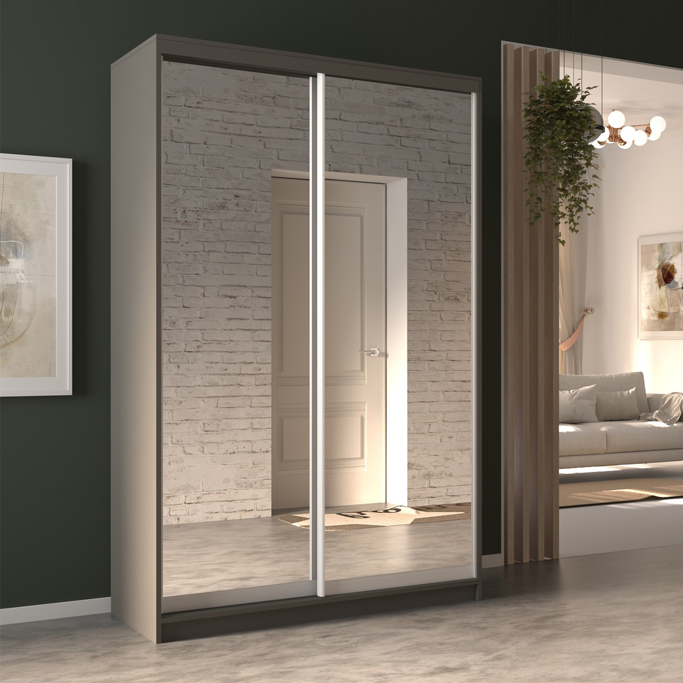 Шкаф-купе Рюмст-201k современный для прихожей и спальни - фото 2 large