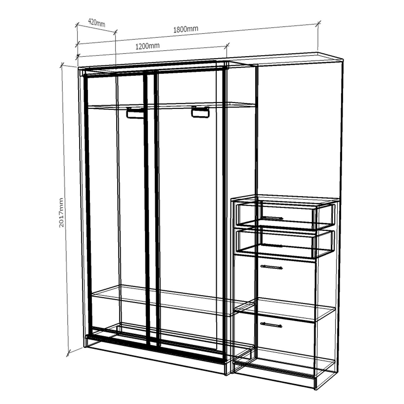 Прихожая-купе Рюмст-401aji современный серый графит - фото 3 large