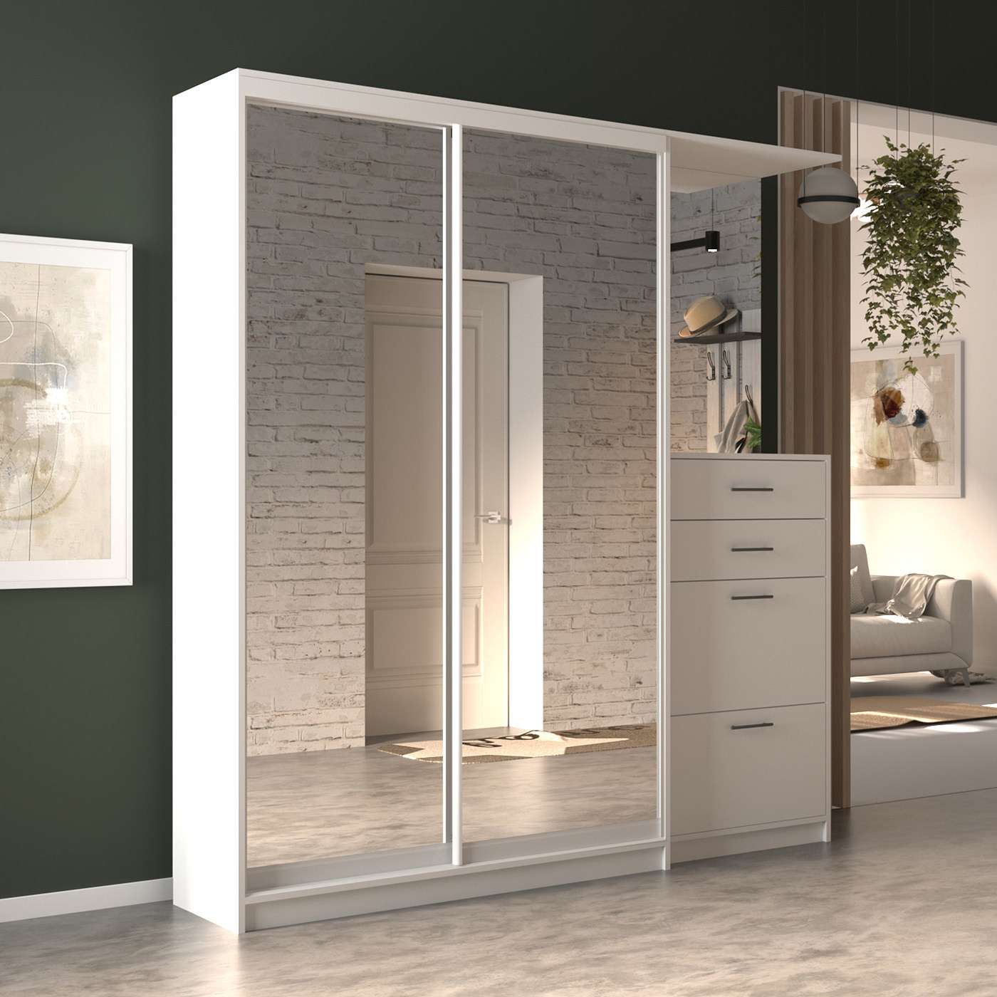 Прихожая-купе Рюмст-401aji современный серый графит - фото 2 large