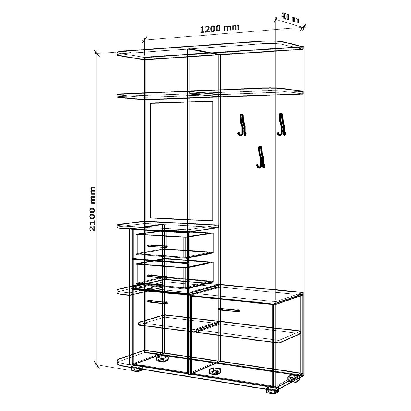 Прихожая Ксения-400e современный белый - фото 3 large