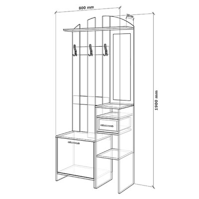 Прихожая Дист-400f современный для прихожей - фото 2 home Прихожая Дист-400f современный для прихожей - фото 2 home