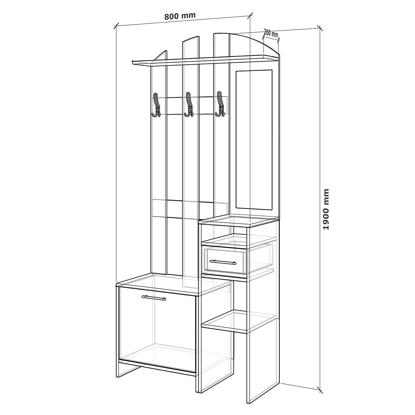 Прихожая Дист-400g современный дуб сонома - фото 2 large