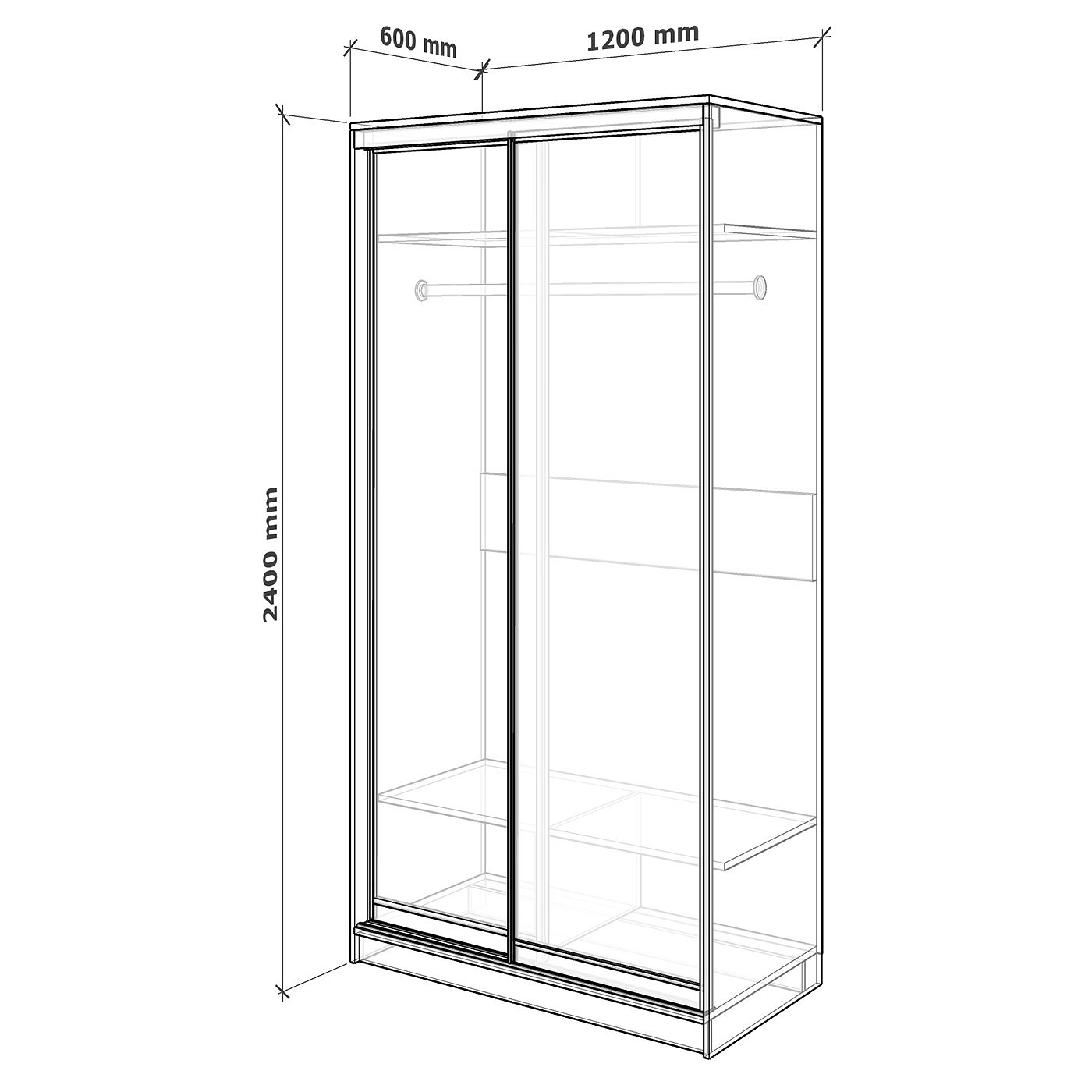 Шкаф-купе Рюмст-201e современный для прихожей и спальни - фото 3 large