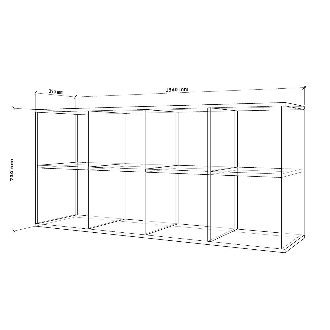 Стеллаж Стюард-202k современный для гостиной и спальни - фото 2 large