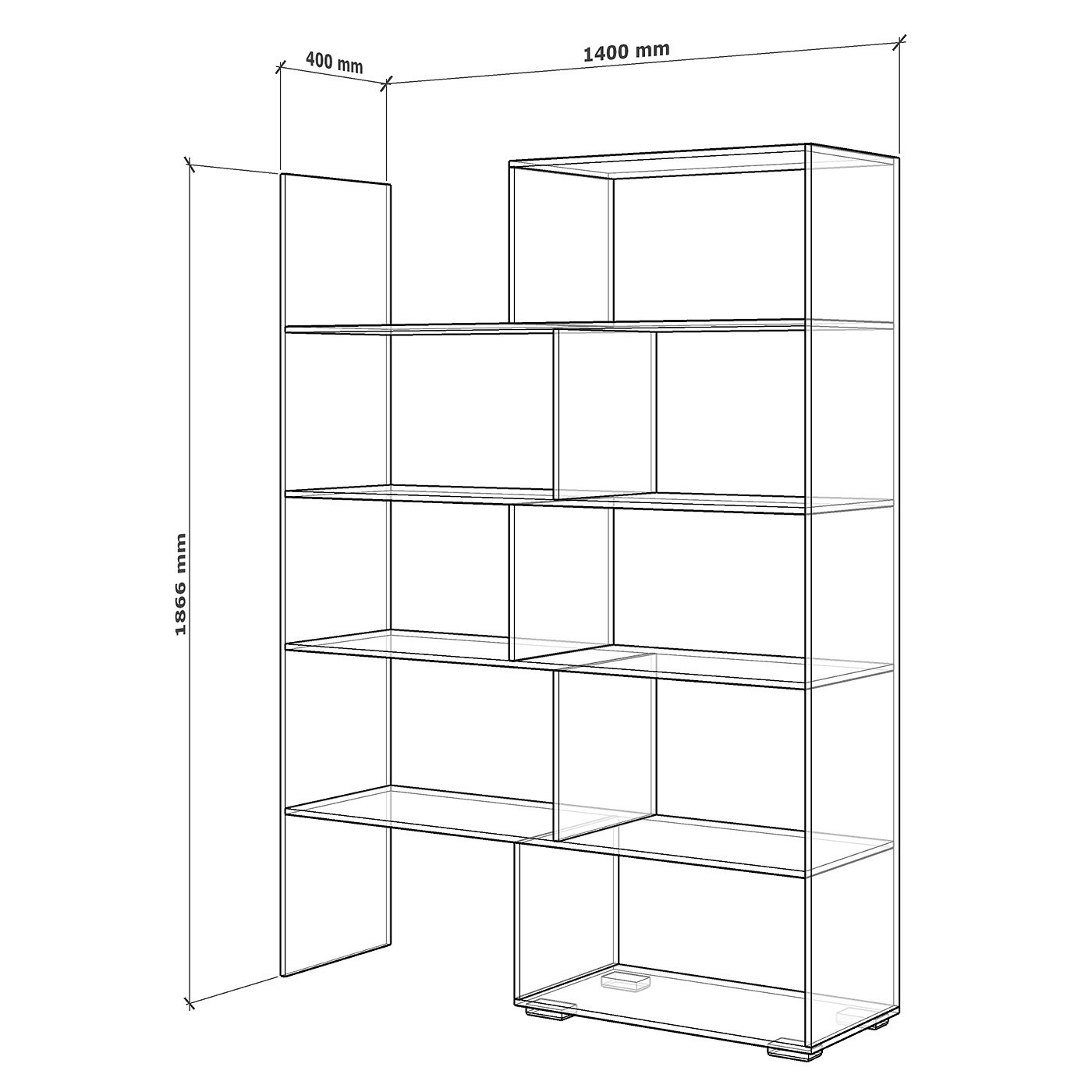 Стеллаж Турп-200b современный для гостиной и спальни - фото 2 large