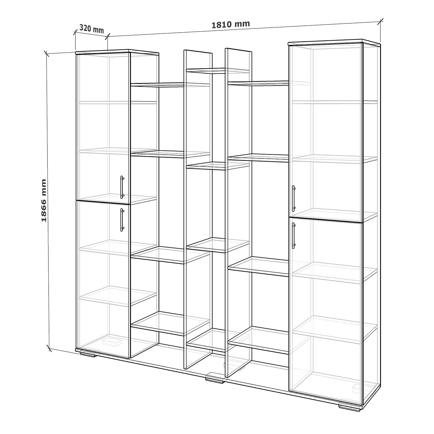 Стеллаж Турп-201b классический для гостиной и спальни - фото 2 large