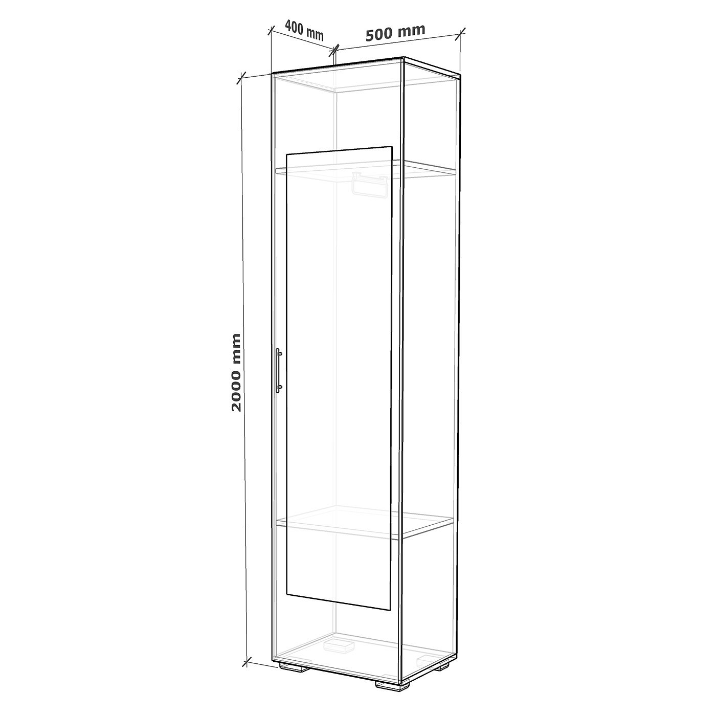 Шкаф Монс-200oj современный для прихожей и спальни - фото 3 large