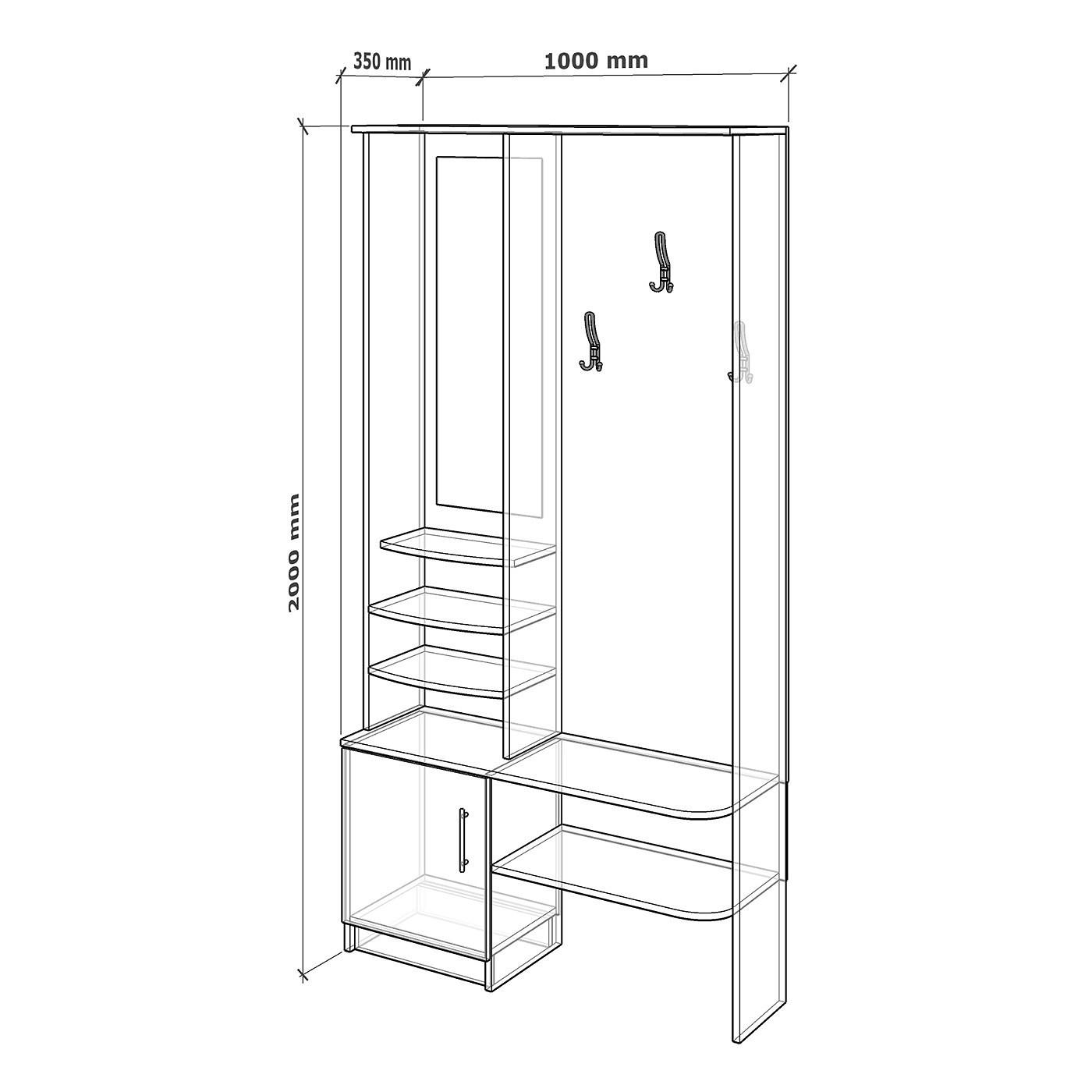 Прихожая 01-400e современный белый - фото 2 large