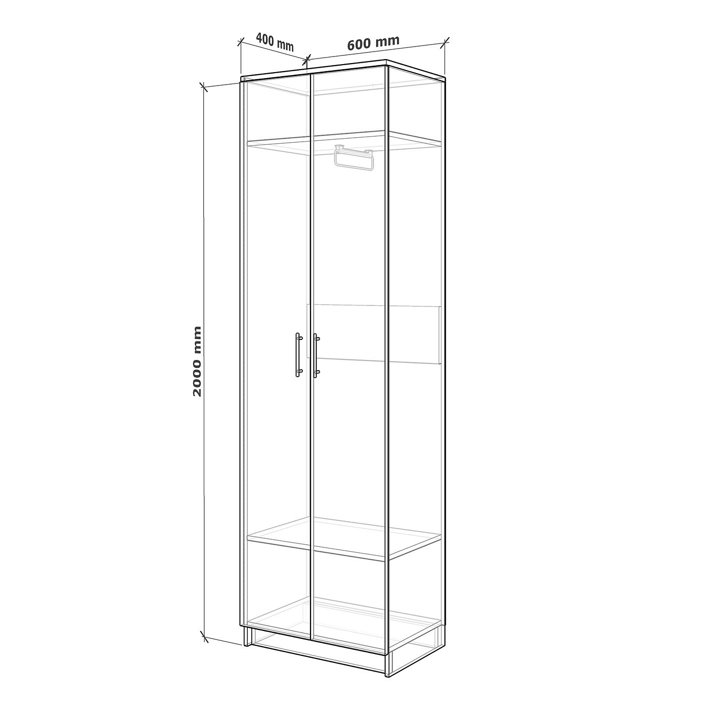 Шкаф Алст-200oj современный для прихожей и спальни - фото 2 large