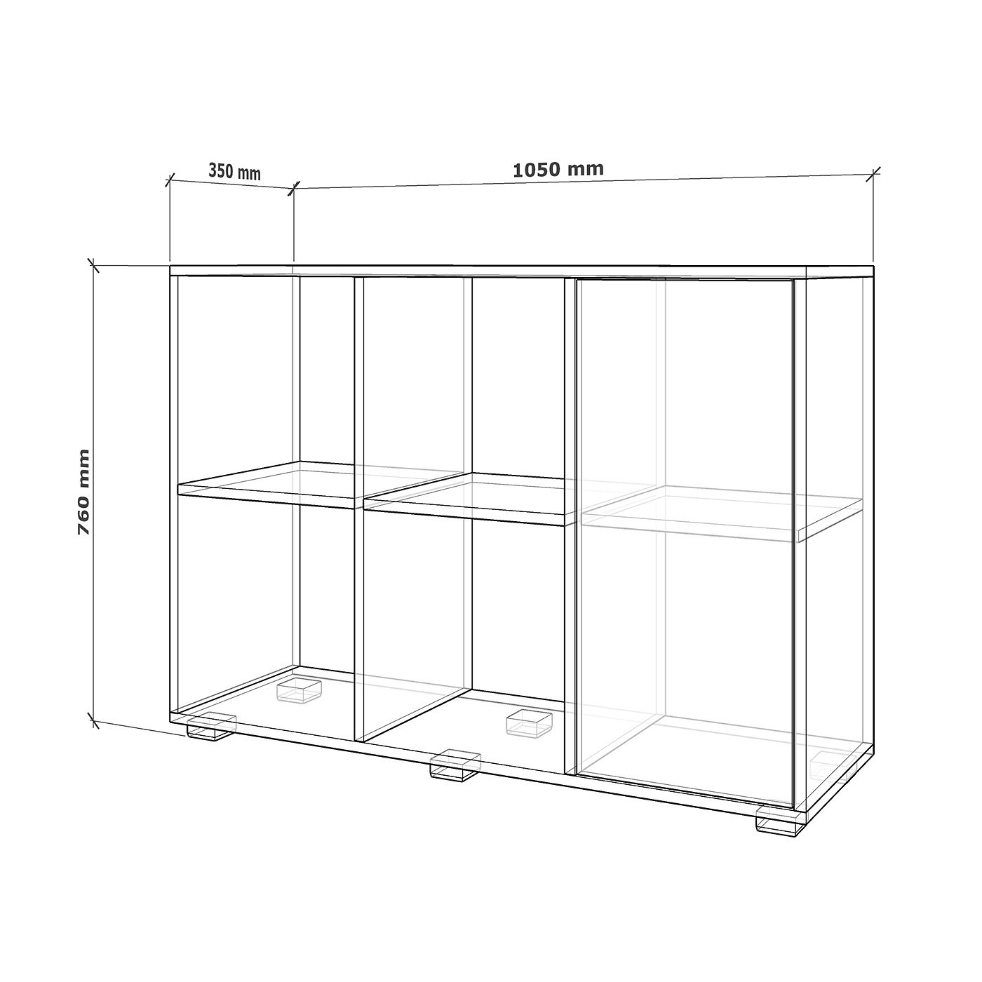 Стеллаж Грау-202kl современный для гостиной и спальни - фото 3 large