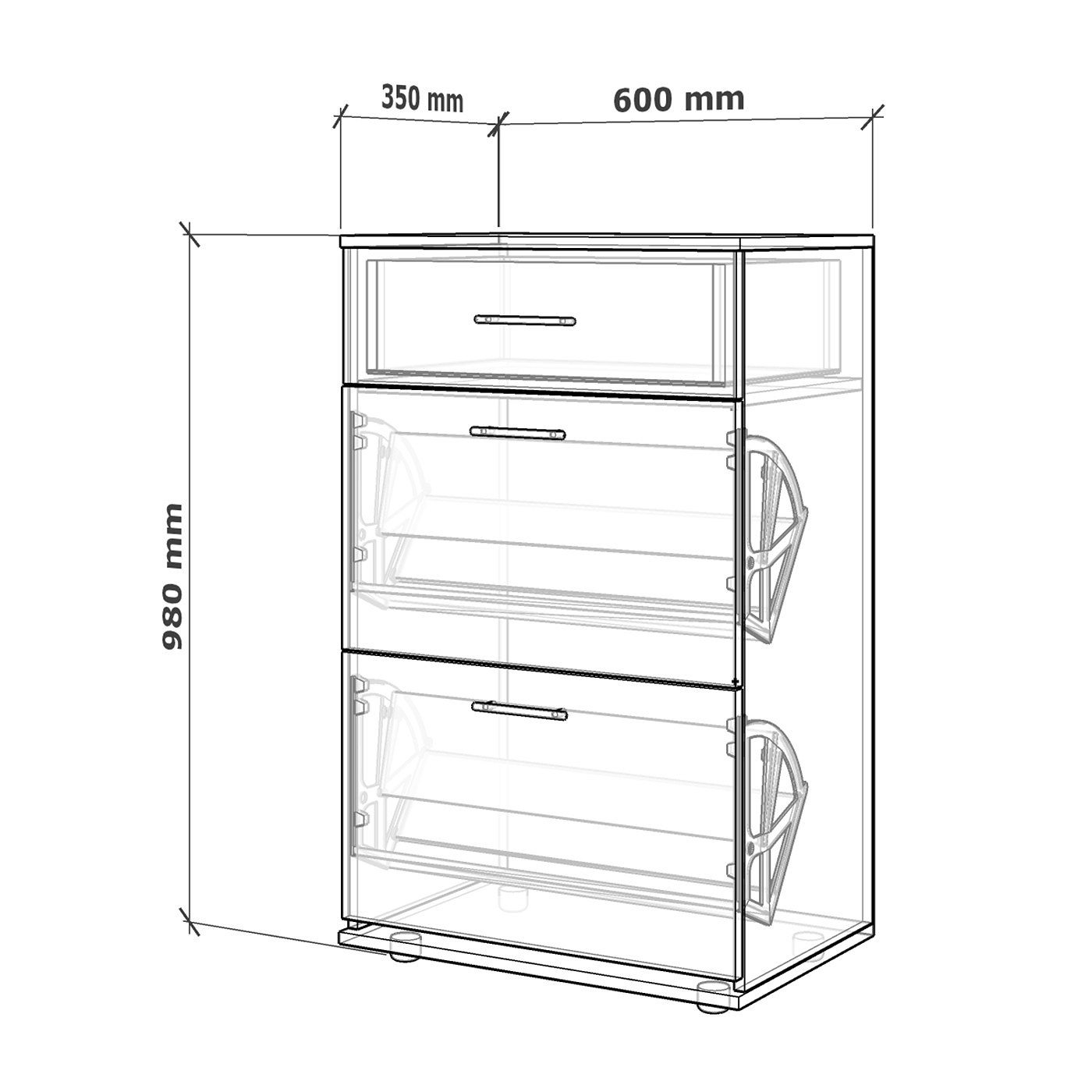 Обувница Либен-900kl современный дуб крафт золотой - фото 2 large