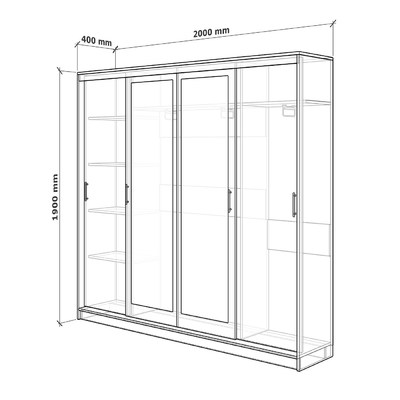 Шкаф-купе Миллениум 4-200c классический для прихожей - фото 3 home