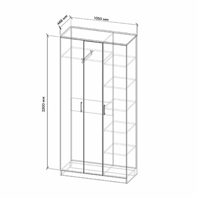 Шкаф Барри-200c современный для прихожей - фото 3 home