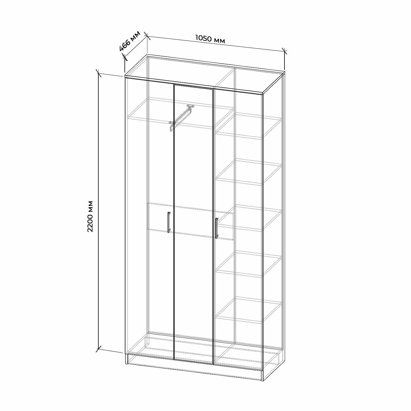 Шкаф Барри-200d современный для прихожей и спальни - фото 3 large
