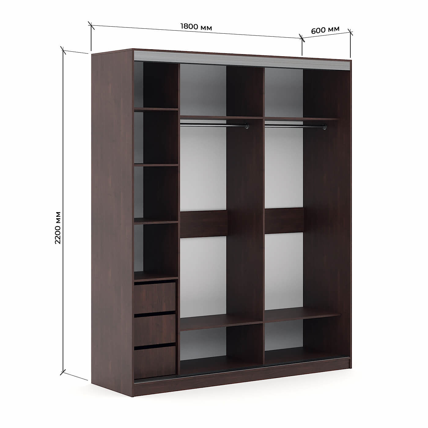 Шкаф-купе Версаль 3-202a современный для прихожей и спальни - фото 3 large