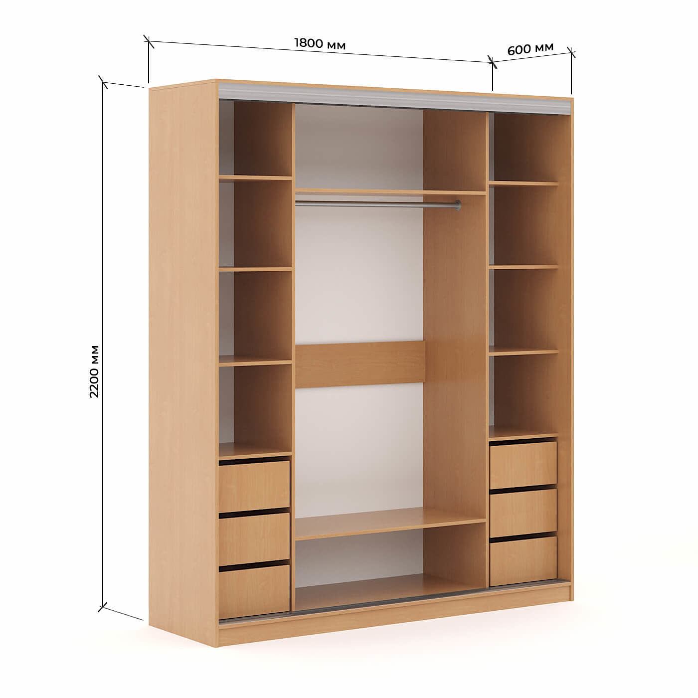 Шкаф-купе Версаль 3-200z современный для прихожей и спальни - фото 3 large