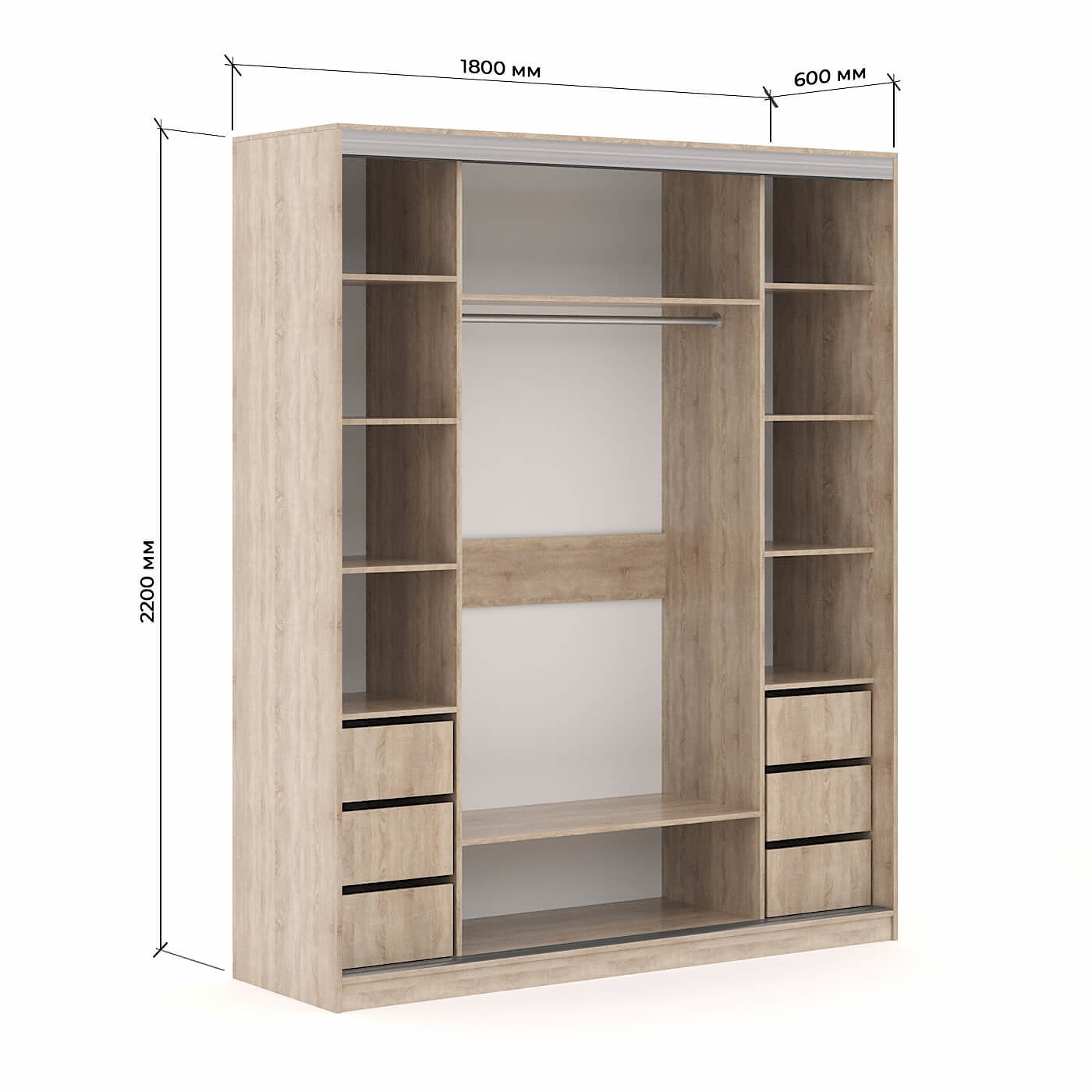 Шкаф-купе Версаль 3-200g современный для прихожей и спальни - фото 3 large