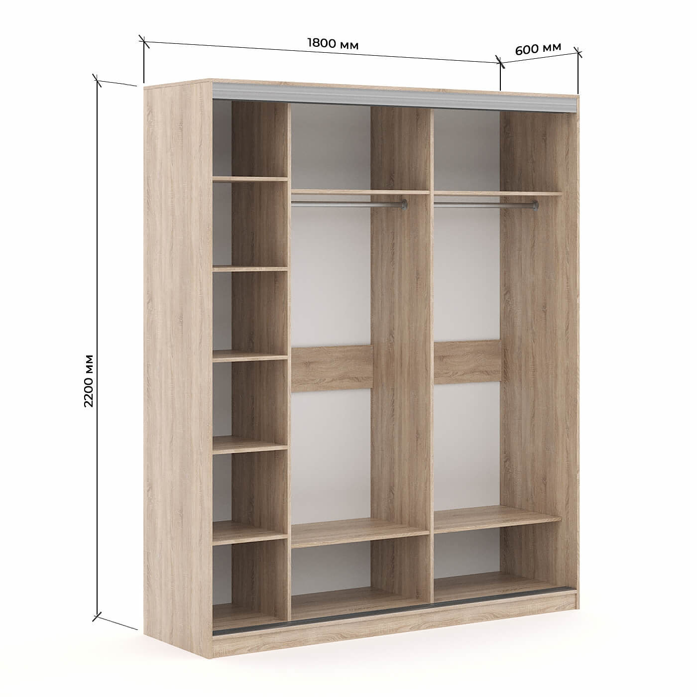 Шкаф-купе Версаль 3-201g современный для прихожей и спальни - фото 3 large