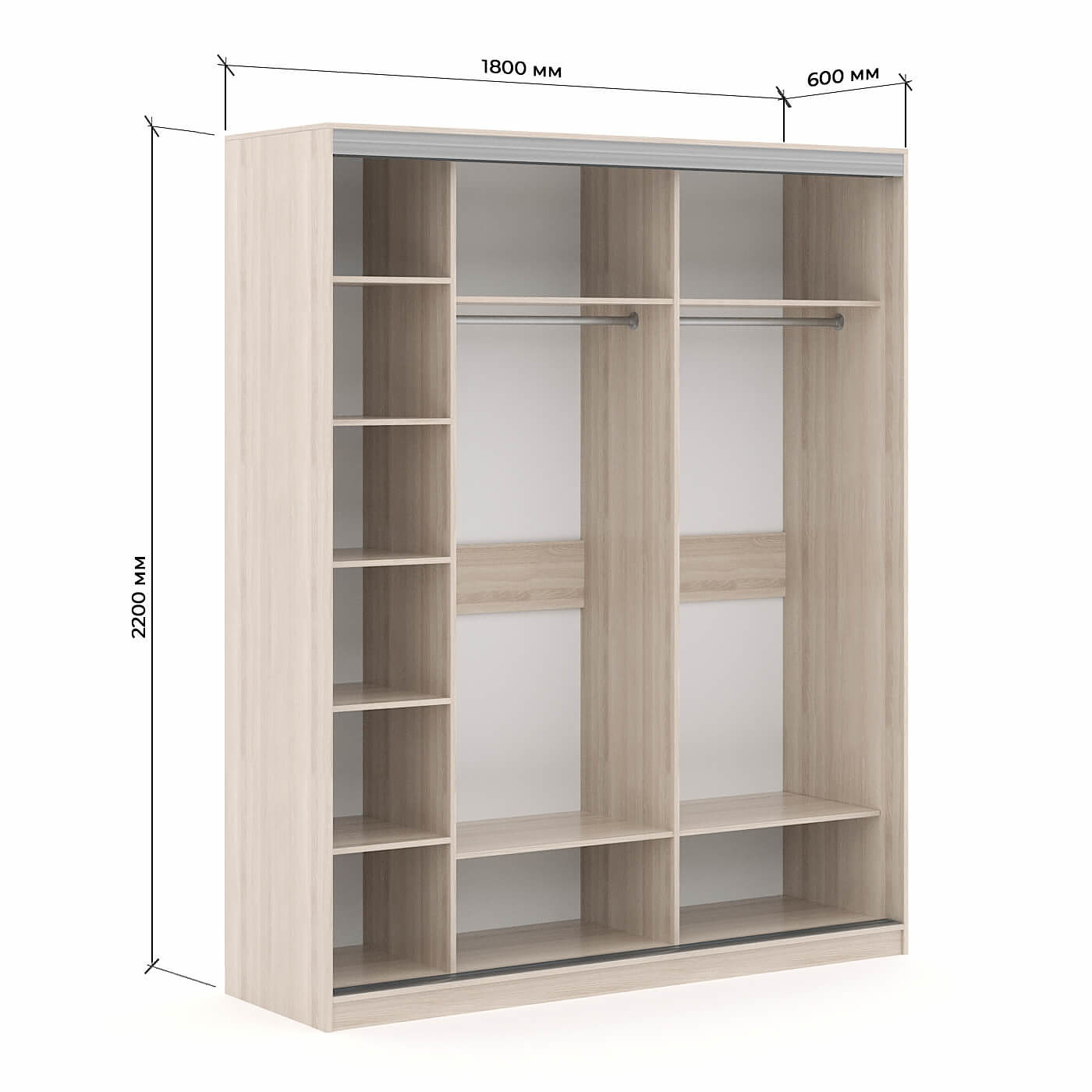 Шкаф-купе Версаль 3-201c современный для прихожей и спальни - фото 3 large