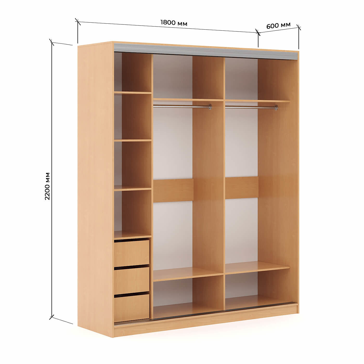 Шкаф-купе Версаль 3-202z современный для прихожей и спальни - фото 3 large