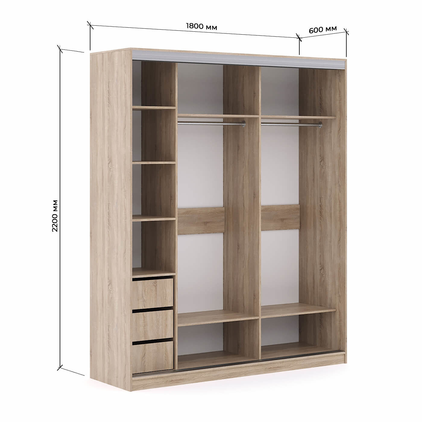 Шкаф-купе Версаль 3-202g современный для прихожей и спальни - фото 3 large