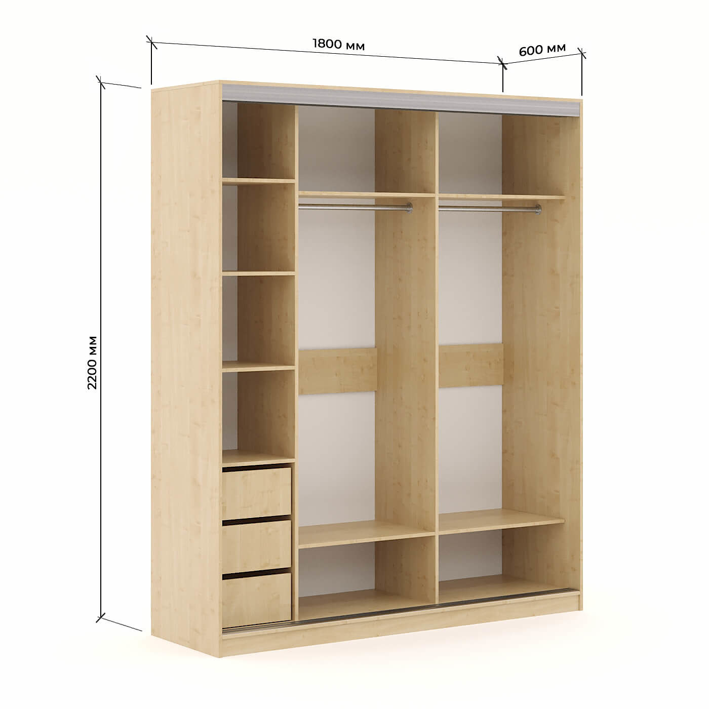 Шкаф-купе Версаль 3-202x современный для прихожей и спальни - фото 3 large