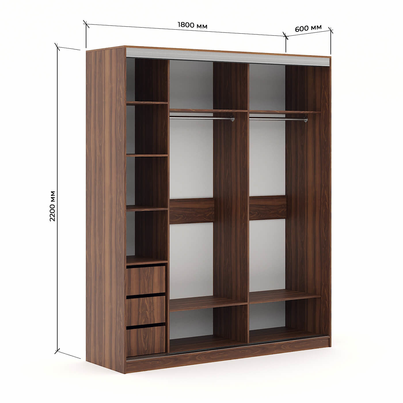 Шкаф-купе Версаль 3-202ak современный для прихожей и спальни - фото 3 large