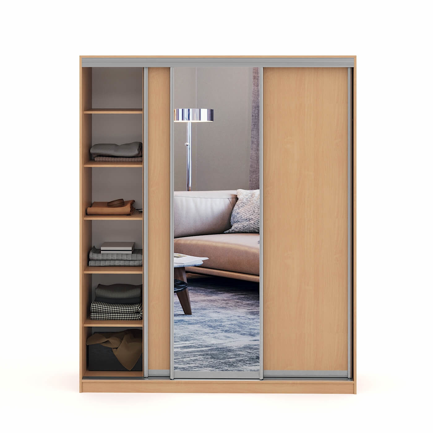 Шкаф-купе Версаль 3-201z современный для прихожей и спальни - фото 2 large