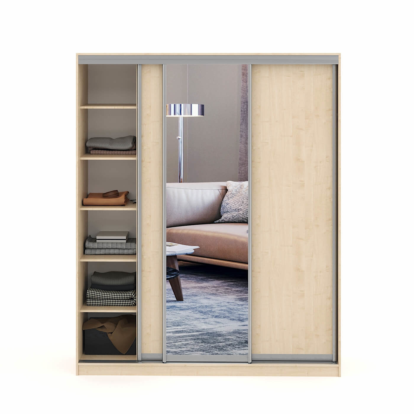 Шкаф-купе Версаль 3-201x современный для прихожей и спальни - фото 2 large