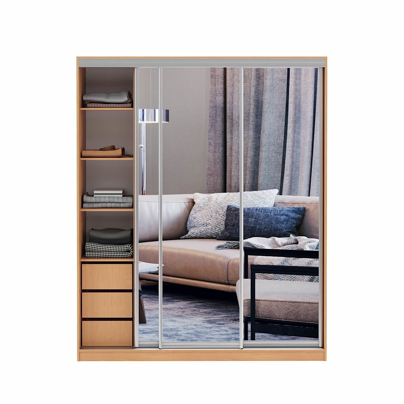 Шкаф-купе Версаль 3-202z современный для прихожей и спальни - фото 2 large