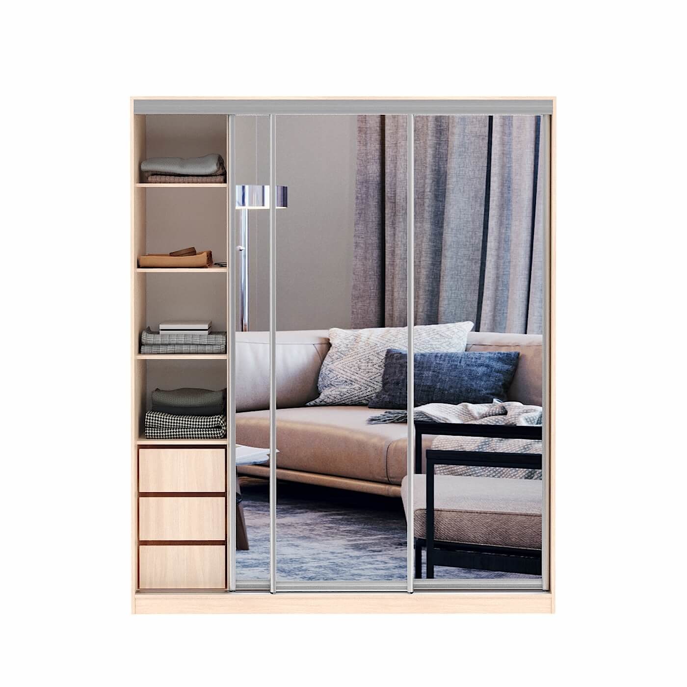 Шкаф-купе Версаль 3-202b современный для прихожей и спальни - фото 2 large