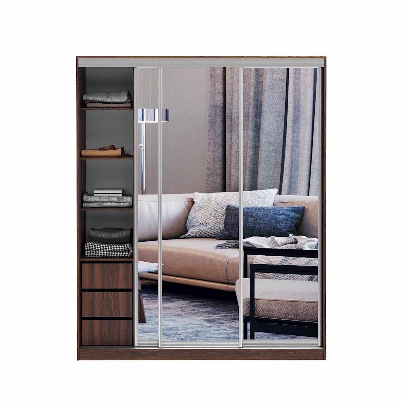 Шкаф-купе Версаль 3-202ak современный для прихожей и спальни - фото 2 large