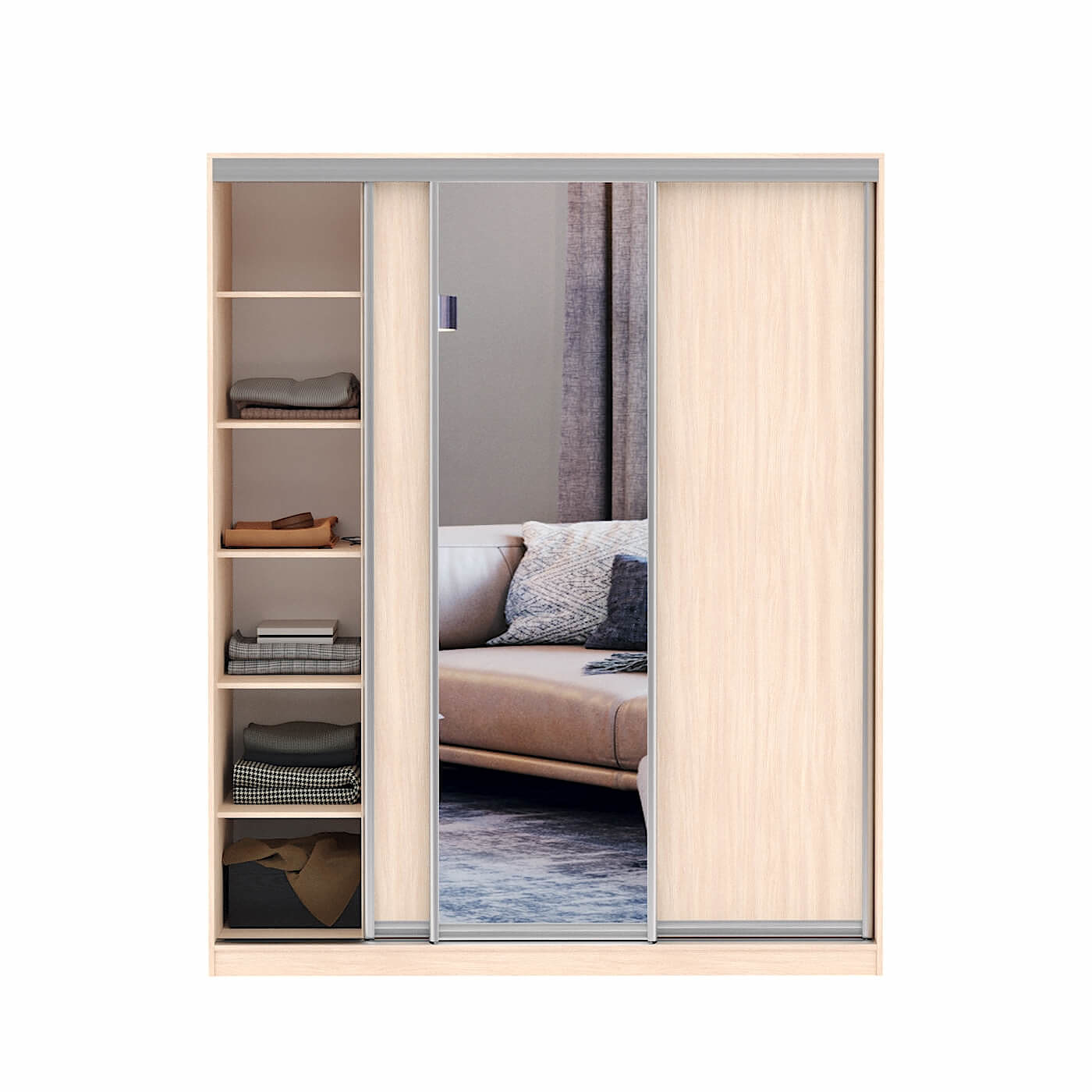 Шкаф-купе Версаль 3-201b современный для прихожей и спальни - фото 2 large