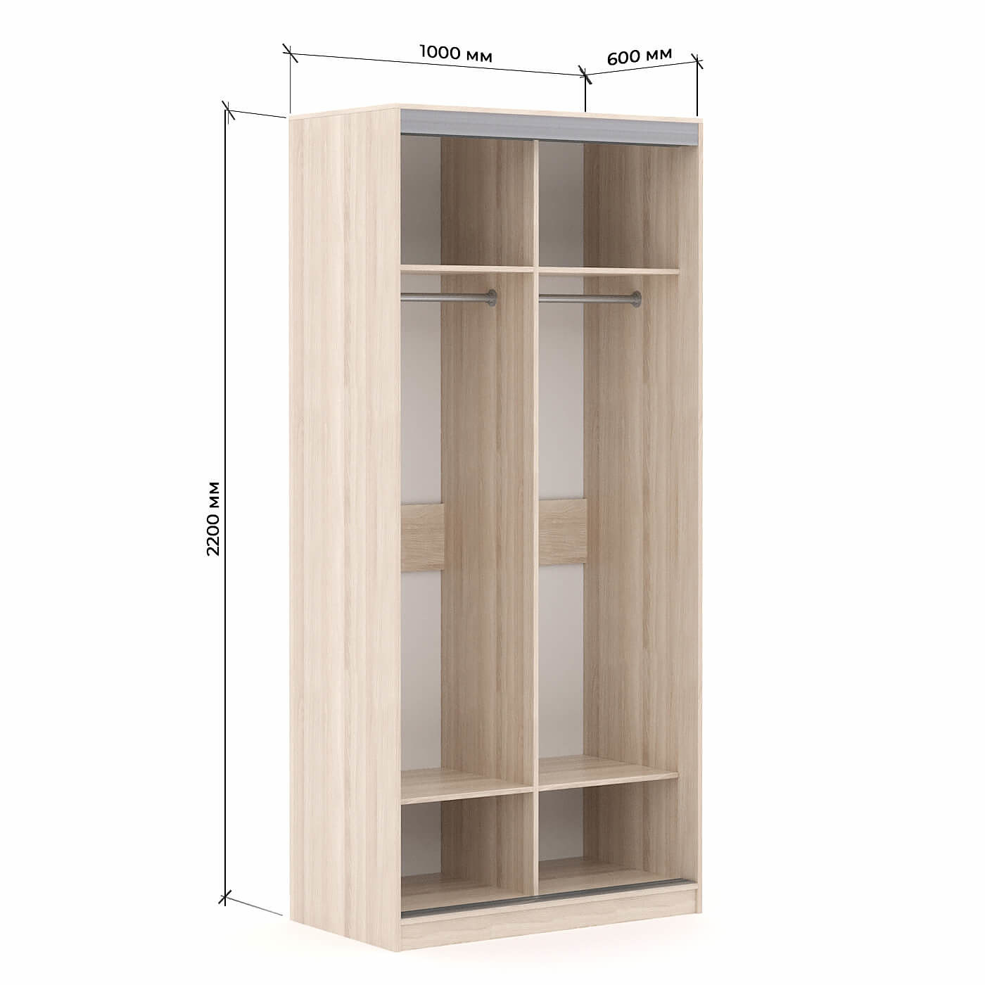 Шкаф-купе Версаль 2-200c современный для прихожей и спальни - фото 3 large