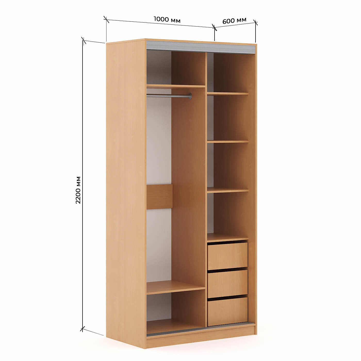 Шкаф-купе Версаль 2-202z современный для прихожей и спальни - фото 3 large