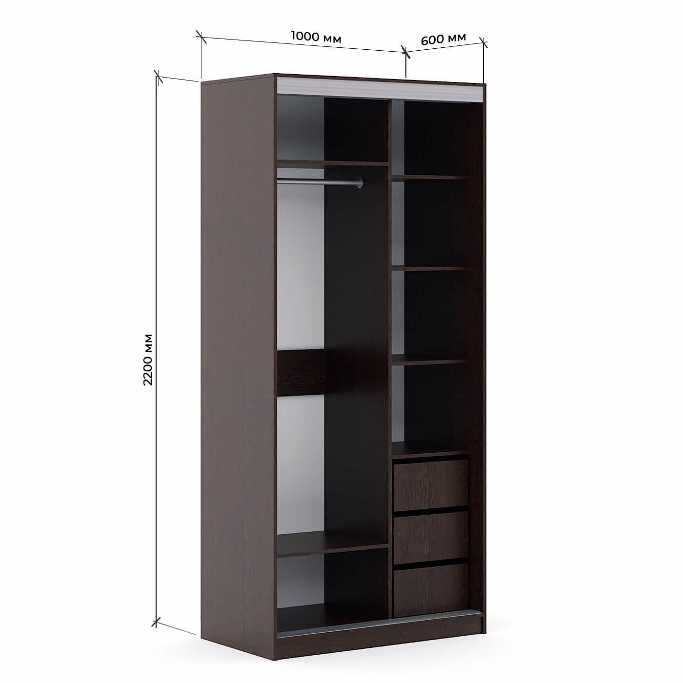 Шкаф-купе Версаль 2-202a современный для прихожей и спальни - фото 3 large