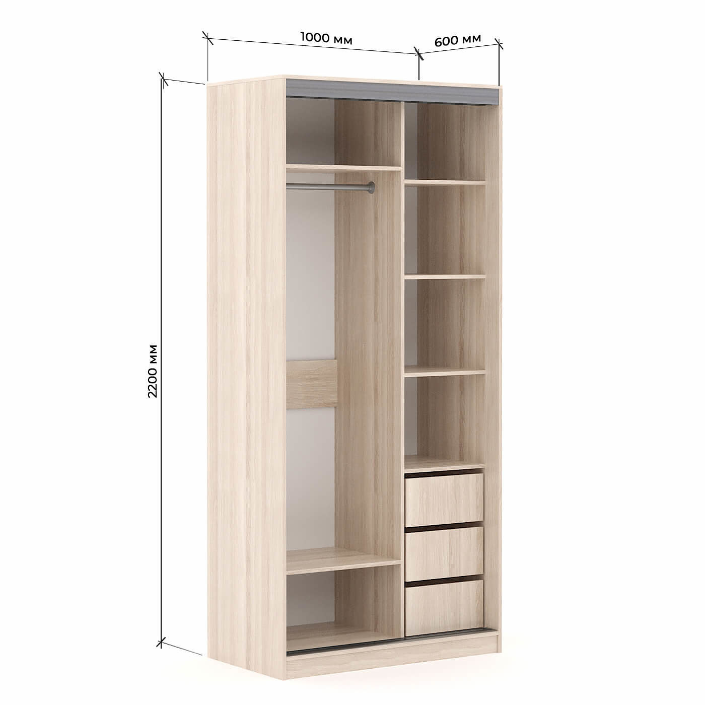 Шкаф-купе Версаль 2-202c современный для прихожей и спальни - фото 3 large