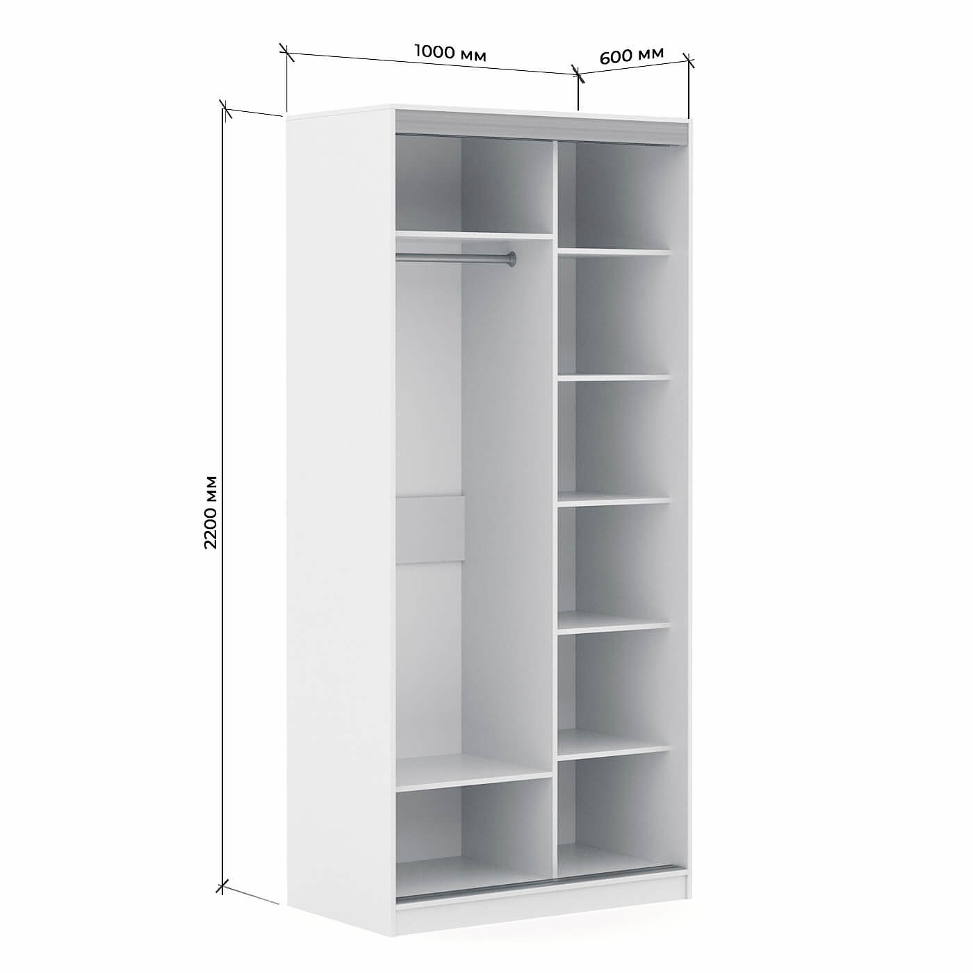 Шкаф-купе Версаль 2-201e современный для прихожей и спальни - фото 3 large